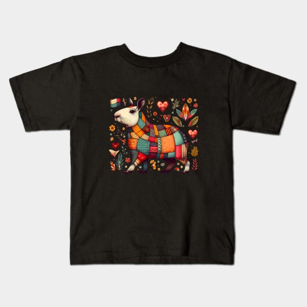 Capybara Flower Kids T-Shirt by Moniato